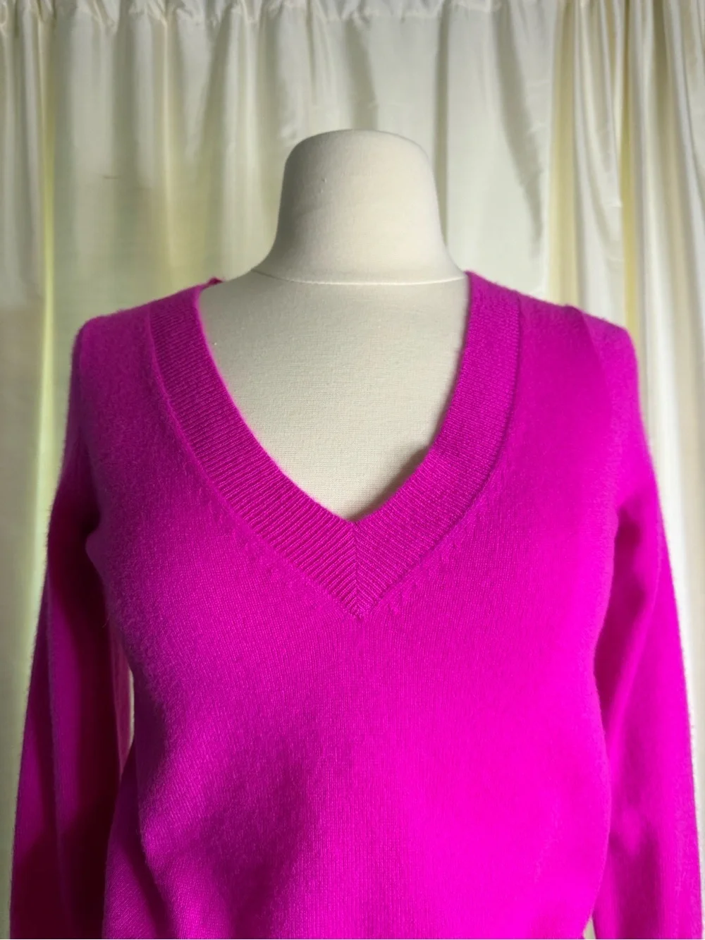 J Crew Italian Cashmere Lightweight Fuchsia Sweater- S/M